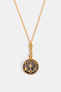 Vintage Blue Sandstone Pendant Copper Necklace for Women