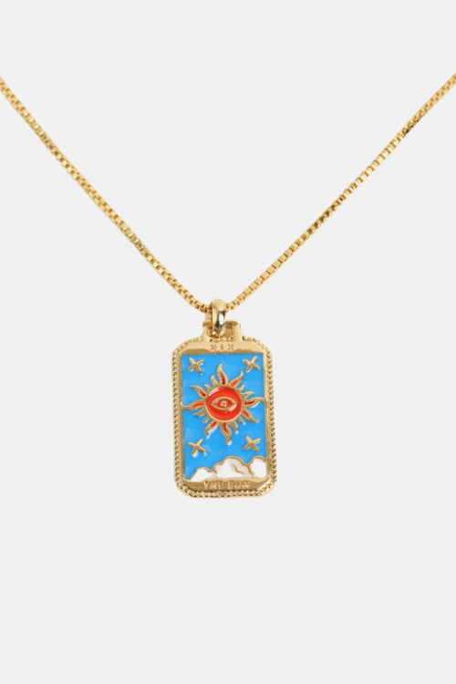 Aurore Sun & Moon Tarot Card Pendant Necklace