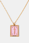 Pastel Tarot Card Pendant Copper Necklace for Women