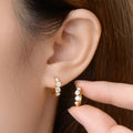 925 Sterling Silver Moissanite Huggie Earrings for Women