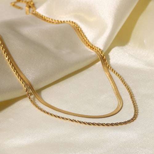 Brigitte 18K Gold-Plated Double-Layered Necklace