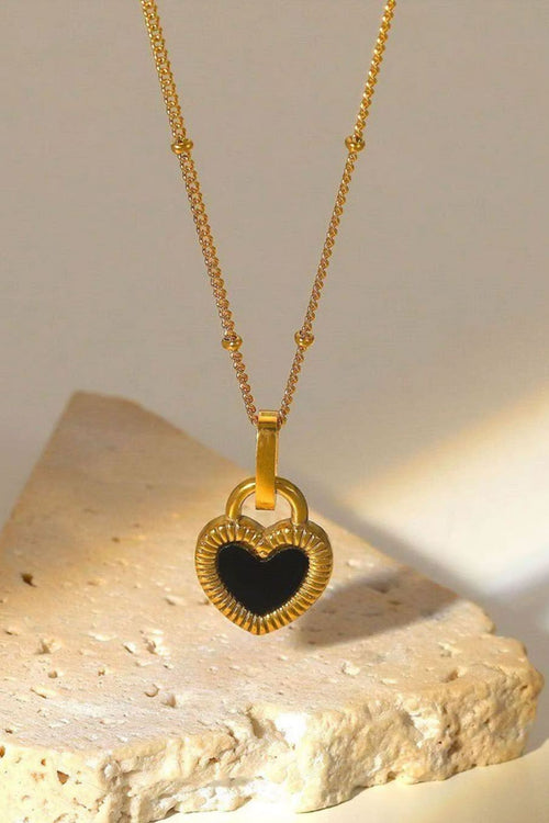 Amour Contrast Heart Pendant Necklace