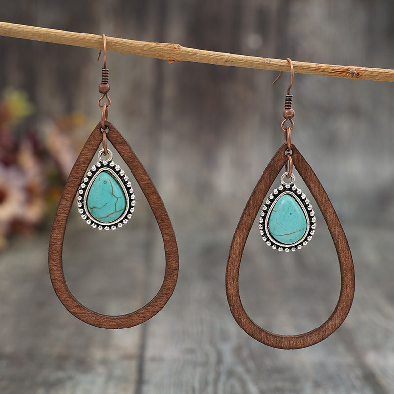 wooden-turquoise-cutout-teardrop-earrings