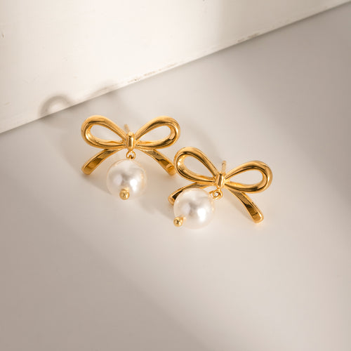 stainless-steel-bow-pearl-earrings
